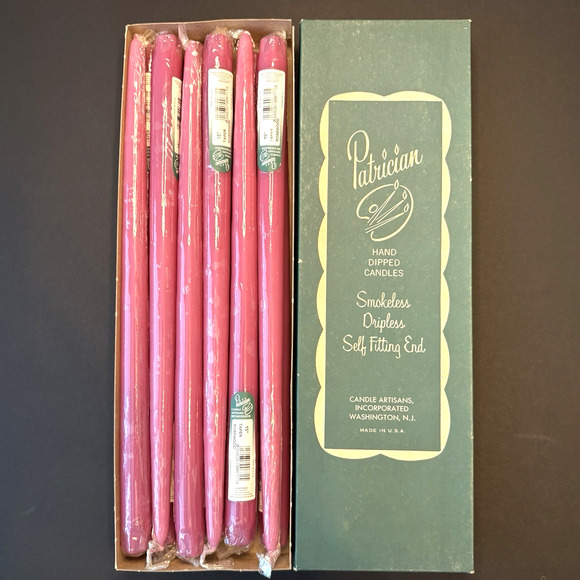 12 Patrician Rosewood Classic 15" Hand Dipped Dripless Taper Dinner Candles - Picture 1 of 5